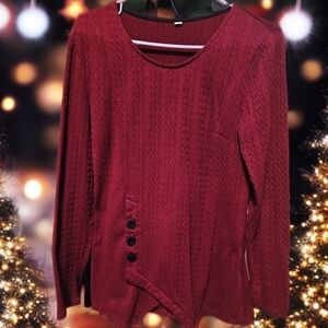 SHEIN Burgundy Crew Neck Sweater ❤️✨ #Fashion #Style #Sweater 👚🧣
